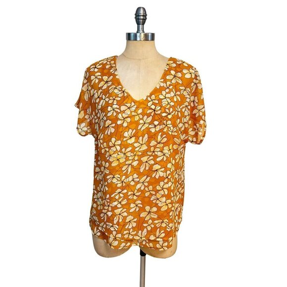 CABI Thrive Chiffon Butterscotch Top Small - Picture 3 of 7